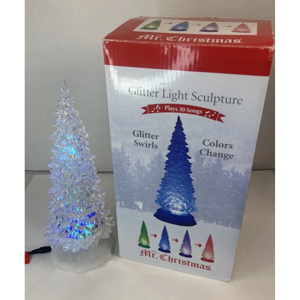 Mr Christmas Glitter‎ Light Holiday Music Color Change Tree Plays 30 Songs
